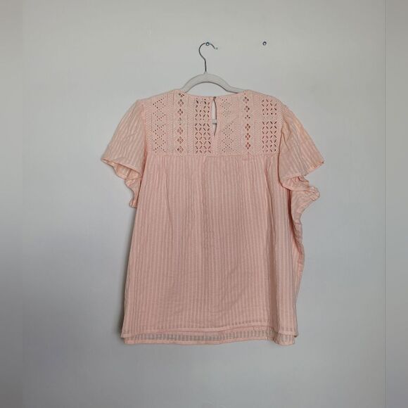 Ella Moss Pink Blouse Top Plus Size XXL Lace Cottagecore Flounce Romantic Girly - Picture 9 of 12
